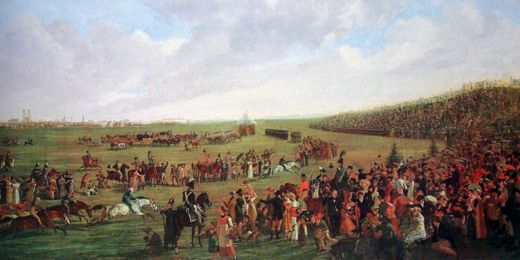 Cuadro en el que se muestra la celebración del primer oktoberfest en 1810